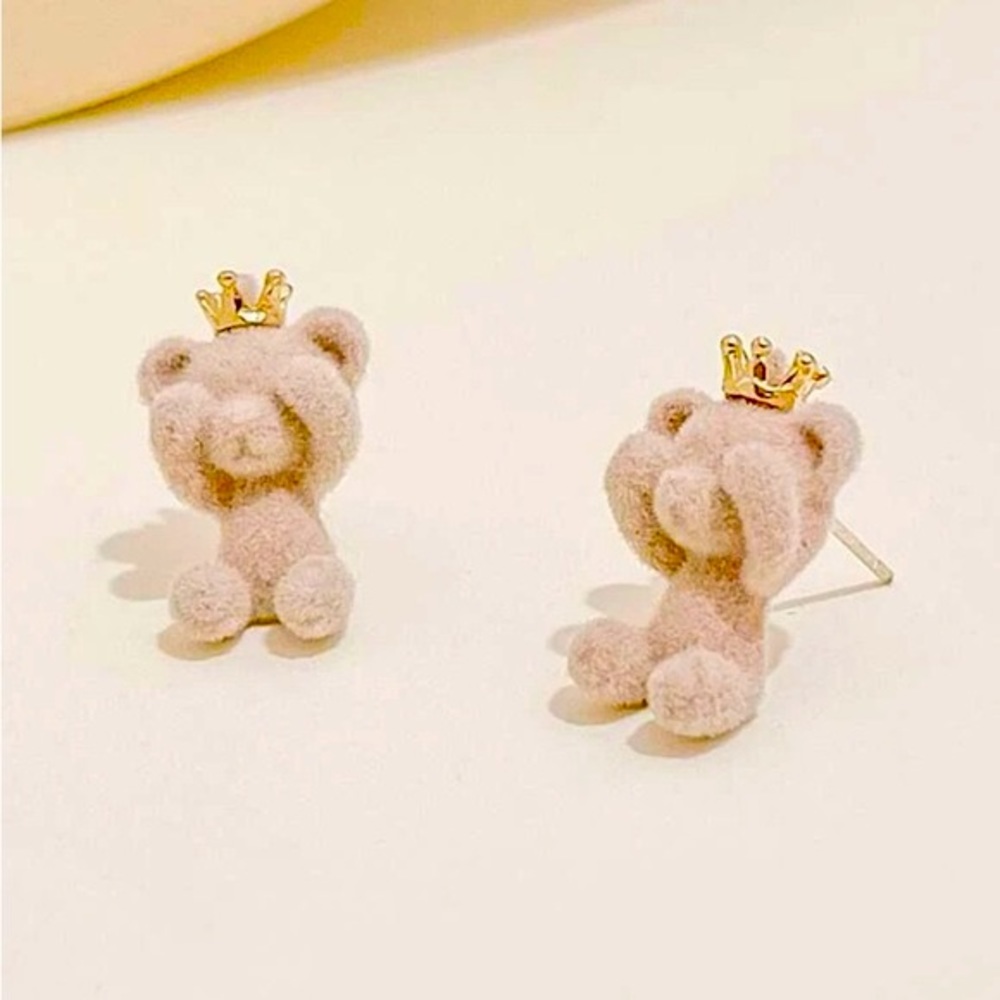 Precious Fun Miniature👑🧸Royal Crown Fuzzy Peek-a-boo Teddy Bear Peeky Ea… - Picture 3 of 3